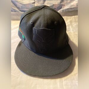 Marvel Blacked Out Black Panther Emblem New Era 9Fifty Snapback Hat Ball Cap